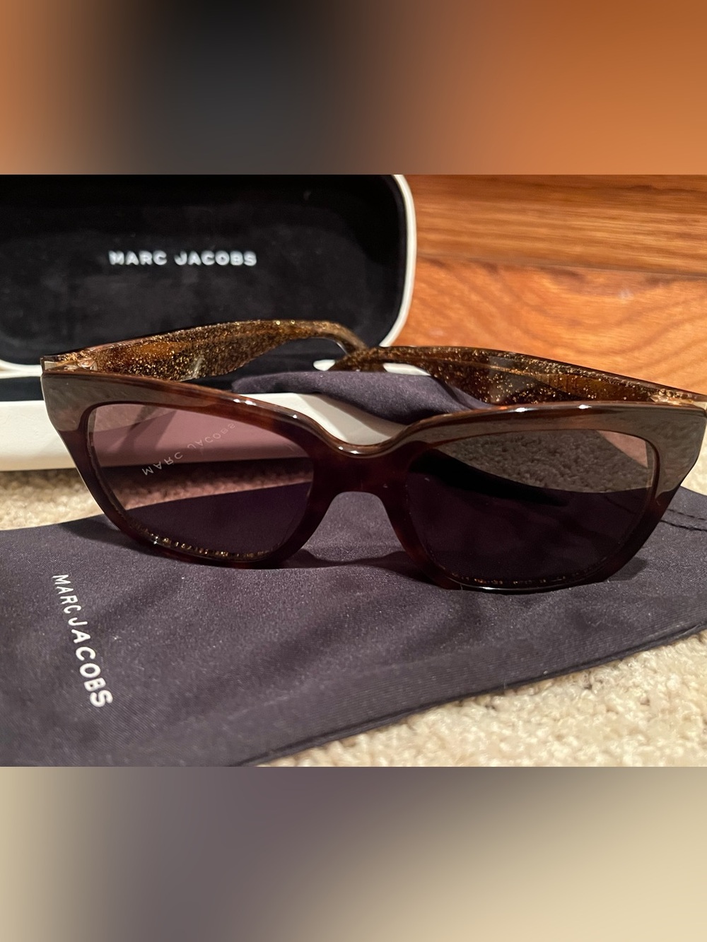MARC JACOBS MARC 229/S 9N4LA POLARIZED GOLD AUTHENTIC SUNGLASSES FRAME 52-19